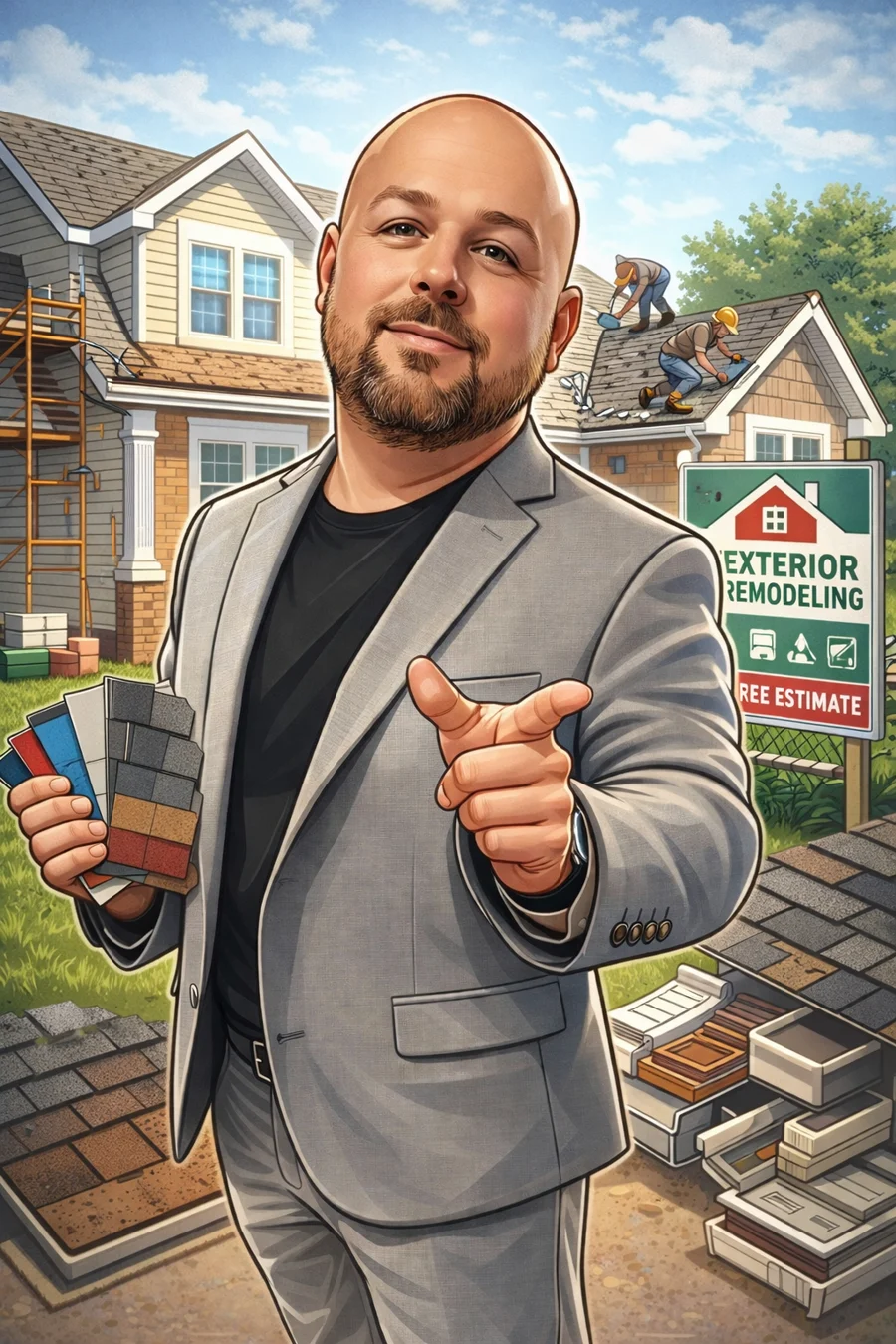Illustrated portrait of Daniel Refundini