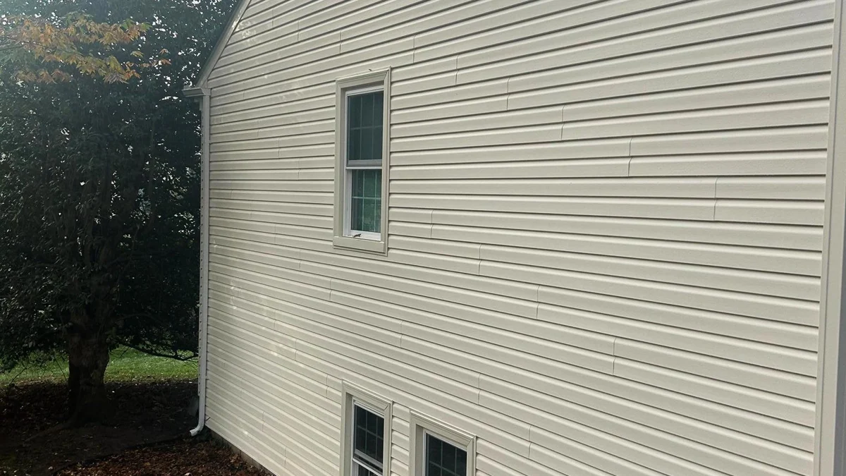 Completed siding and window exterior remodel in Columbia, Maryland